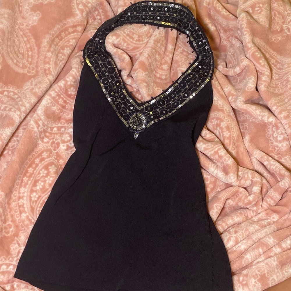 Halter beaded top